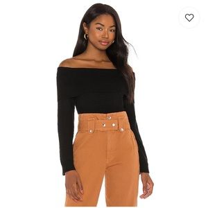 XS Tularosa off the shoulder sweater in black